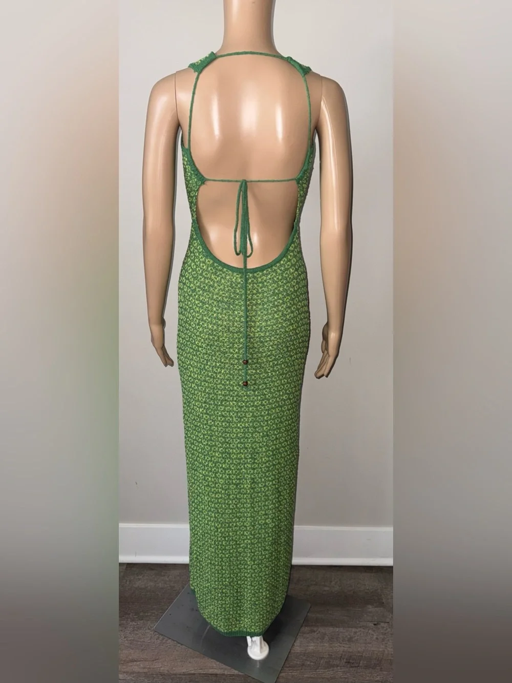 Free People Green Patterned Sleeveless Maxi Dress